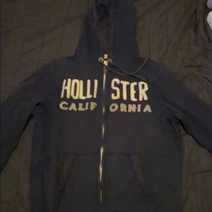 Hollister blue zip up jacket